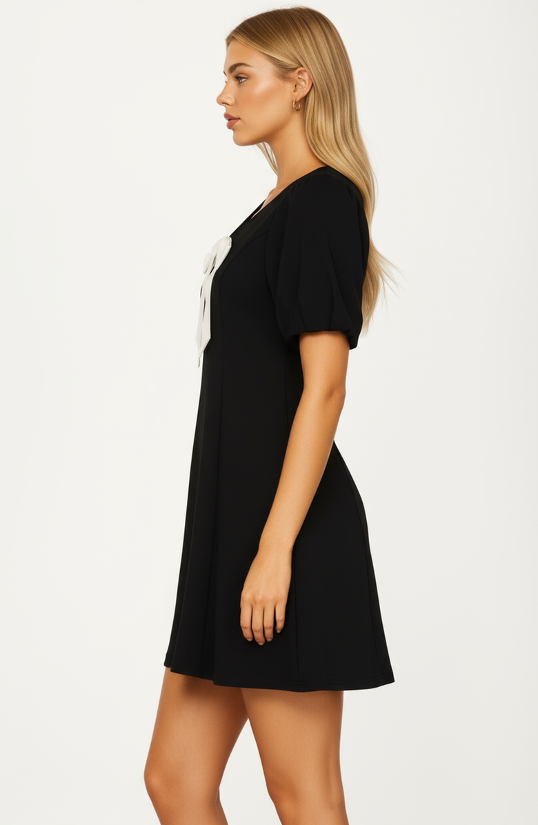 Knit and Lounge Bow Detail Mini Dress, Alternate, color, 