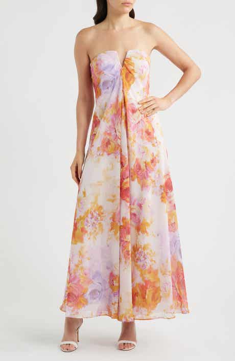 The Emerson Floral Strapless Dress