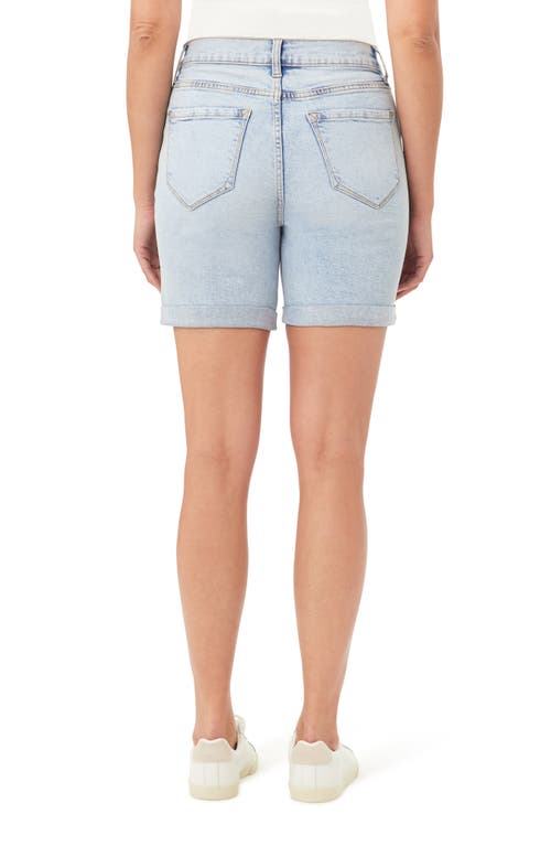 Kensie 7" Double Roll Cuff Shorts In Blue