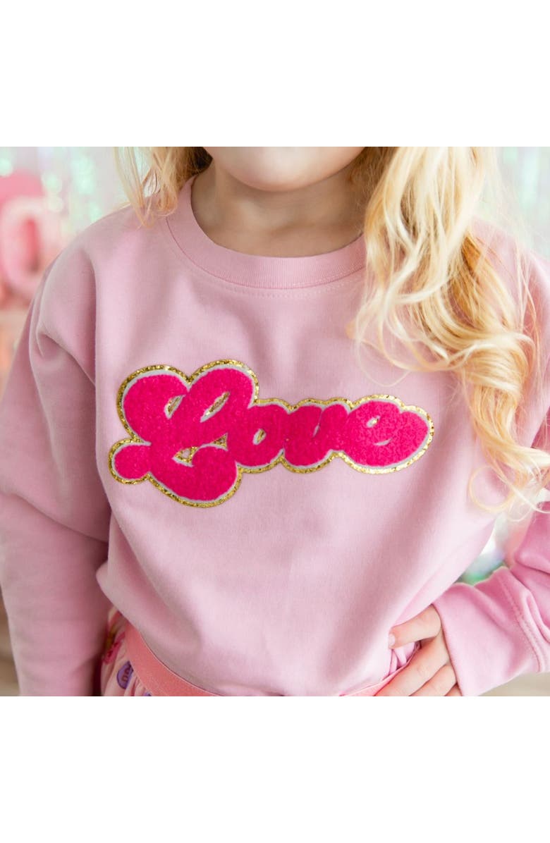 Sweet Wink Love Script Patch Valentine's Day Sweatshirt, Alternate, color, 