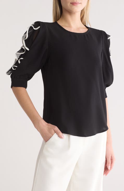 Ruffle Puff Sleeve Top