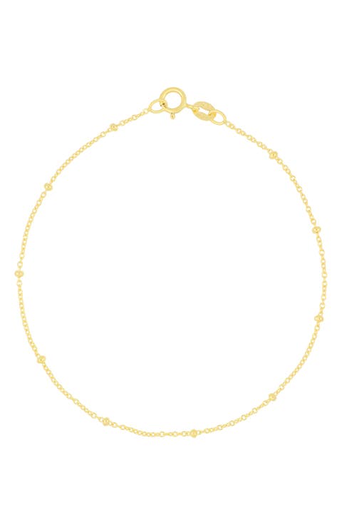 14K Gold Station Chain Bracelet