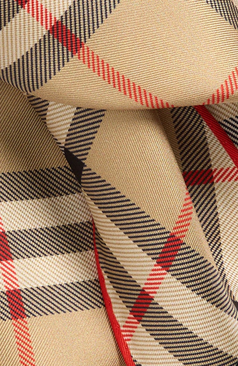 Burberry Medium Check Silk Scarf, Alternate, color, Sand