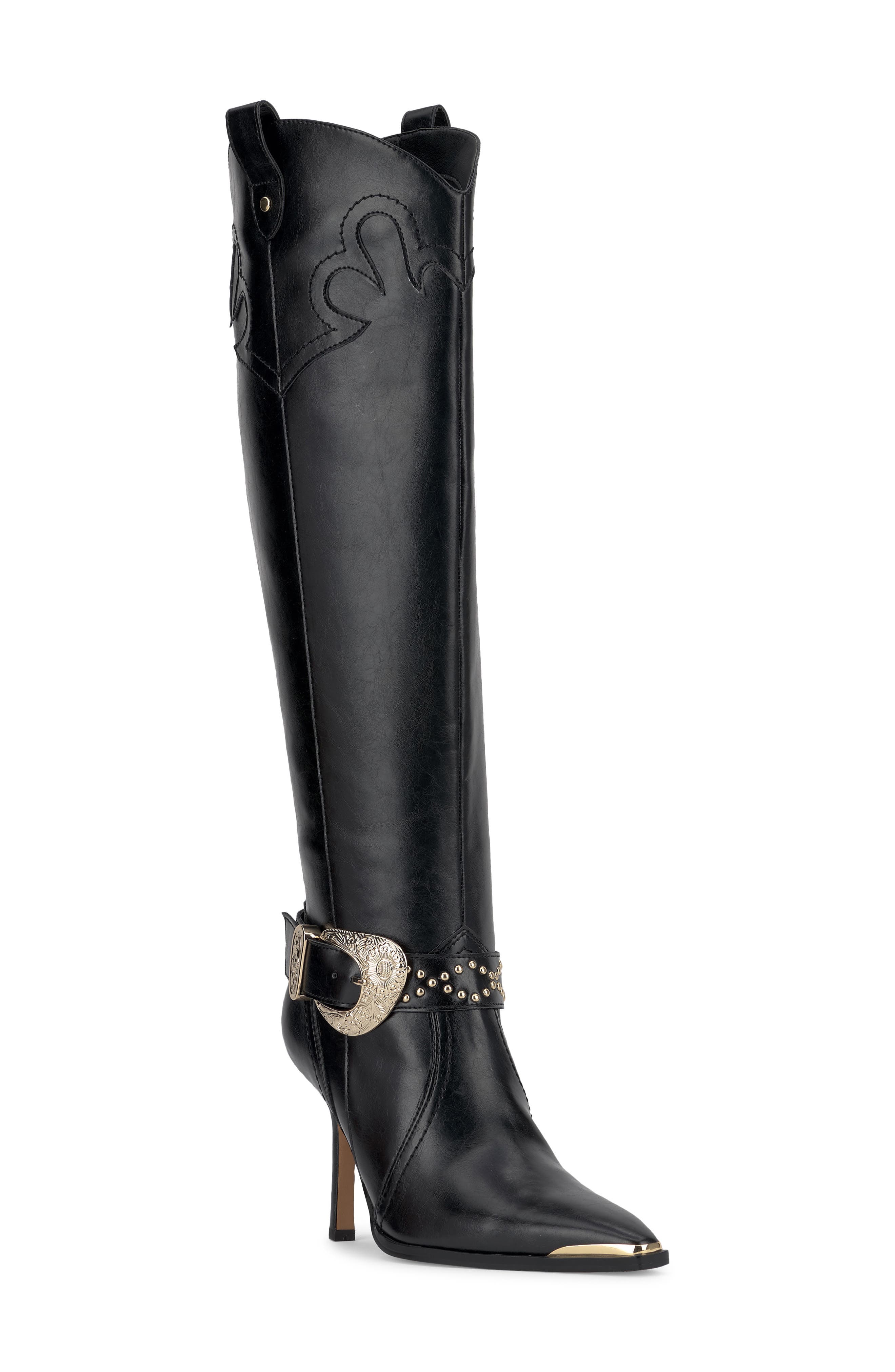 Jessica Simpson Kenzin Knee High Western Boot, Main, color, Black