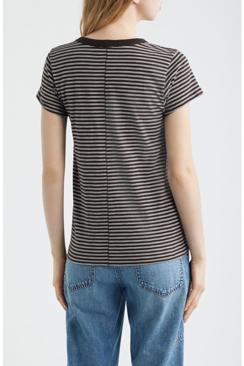 The Stripe Organic Pima Cotton Slub T-Shirt, Alternate, color, CHOCOLATE MULTI