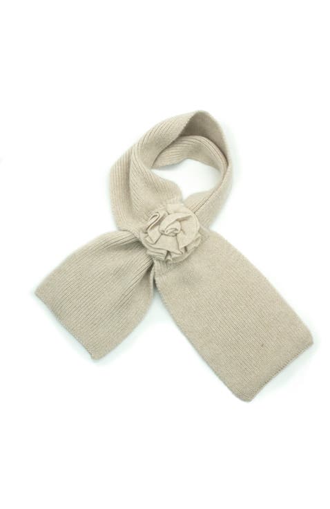 Cashmere loop scarf with flower