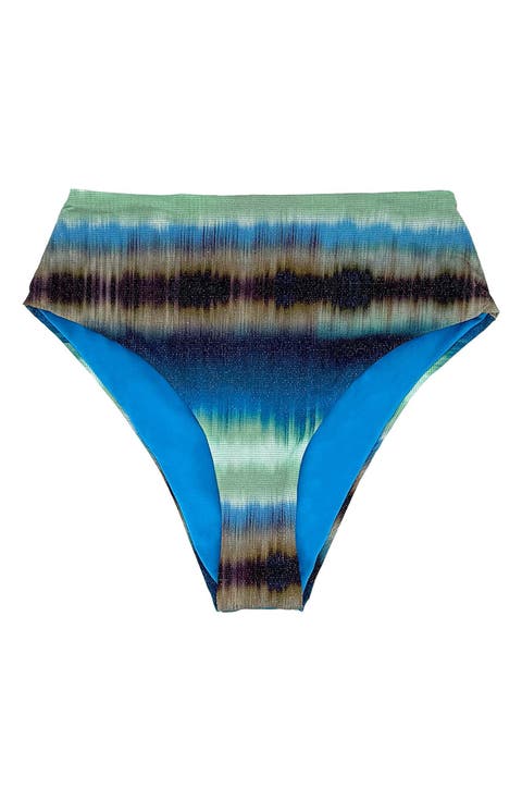 Metallic High Waist Bikini Bottoms