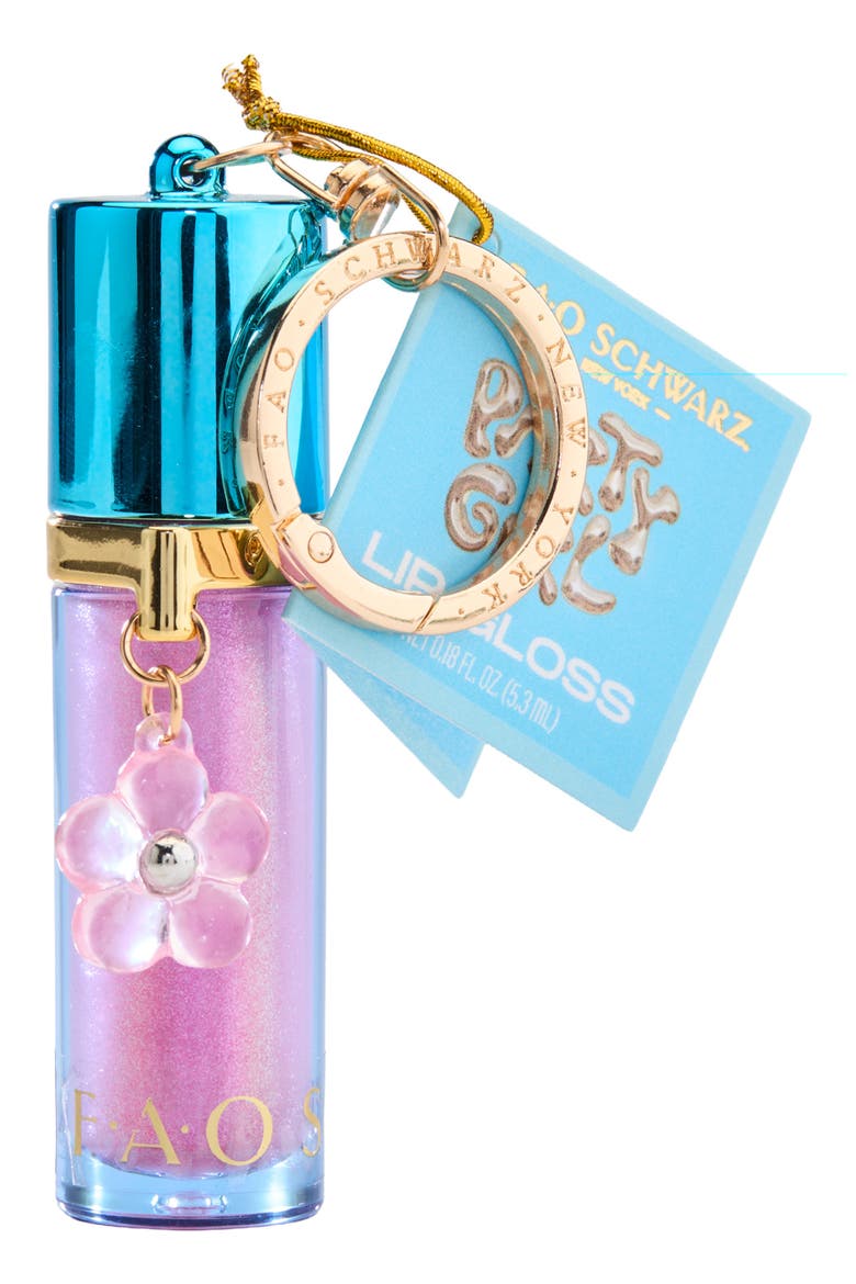 Kids' Flower Charm Lip Gloss, Main, color, BLUE