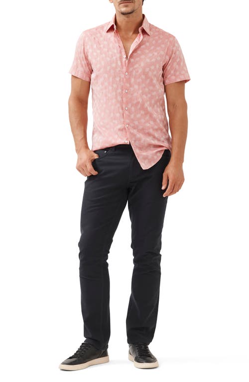 Rodd & Gunn Ashburton Short Sleeve Button-up Shirt In Coral