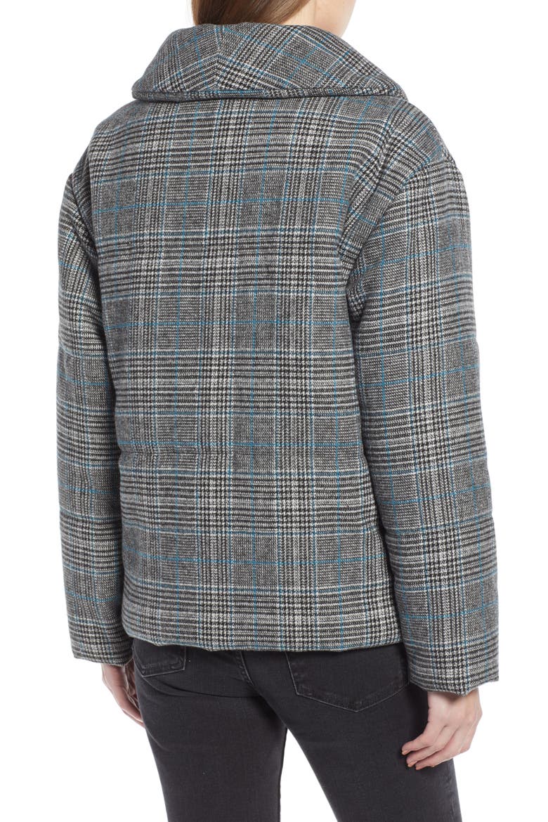 Plaid Puffer Jacket (Nordstrom Exclusive), Alternate, color, GREY BLUE PLAID