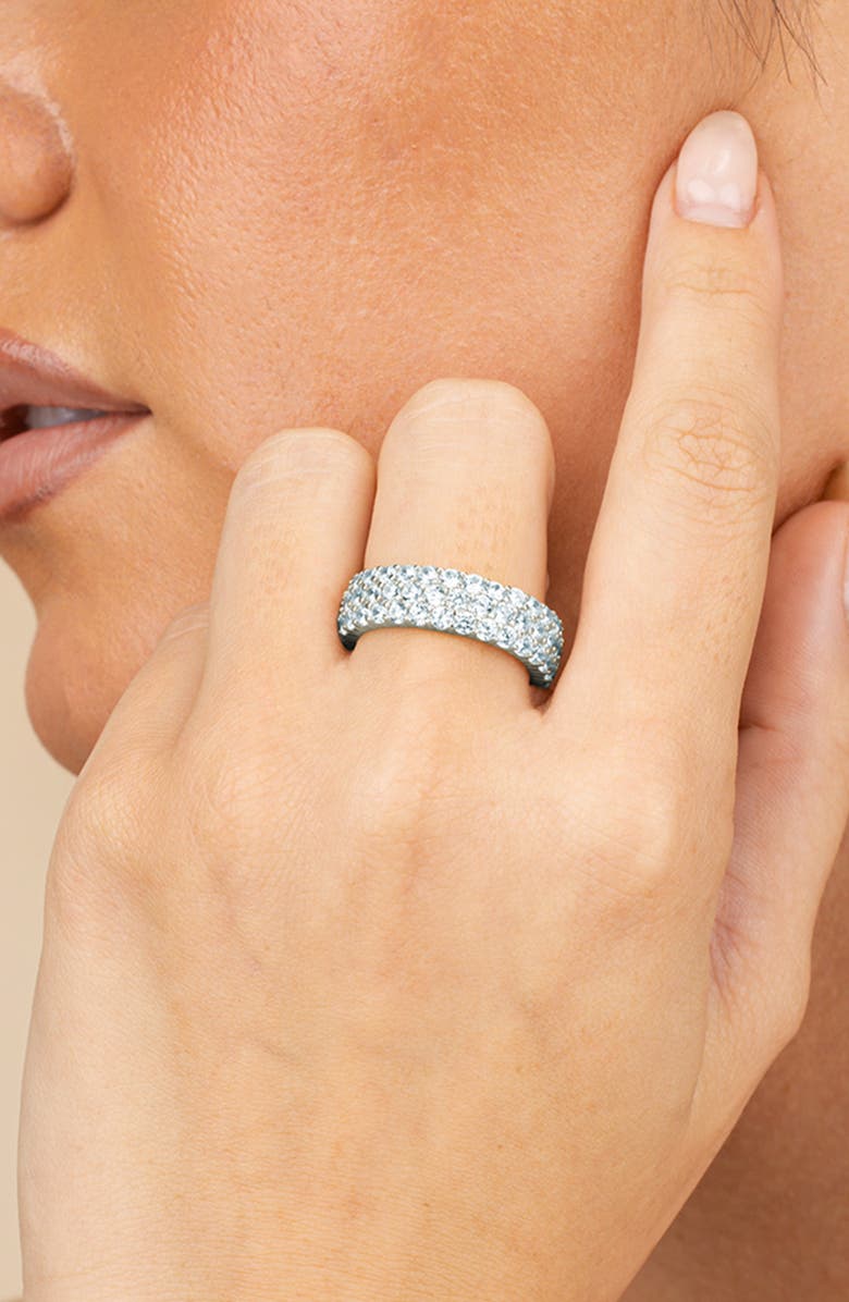 Sterling Forever Kate Cubic Zirconia Ring, Alternate, color, Silver