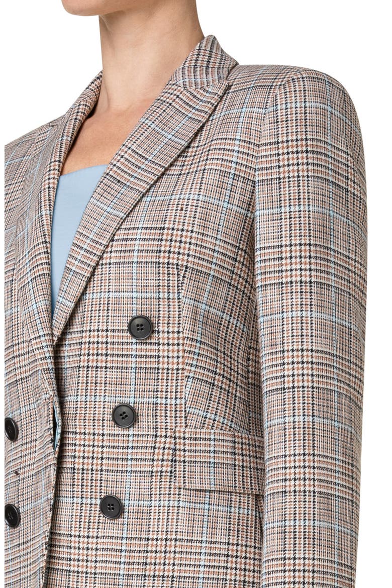 Glen Plaid Double Breasted Blazer, Alternate, color, 039 BEIGE-MULTICOLOR