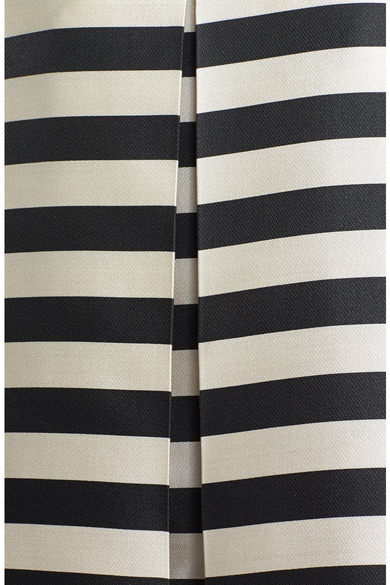 Pleat Midi Skirt, Alternate, color, BLACK/ CREAM STRIPE