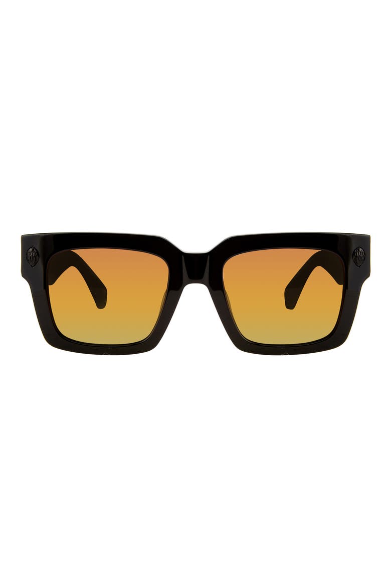 50mm Small Square Sunglasses, Main, color, BLACK/ RAINBOW