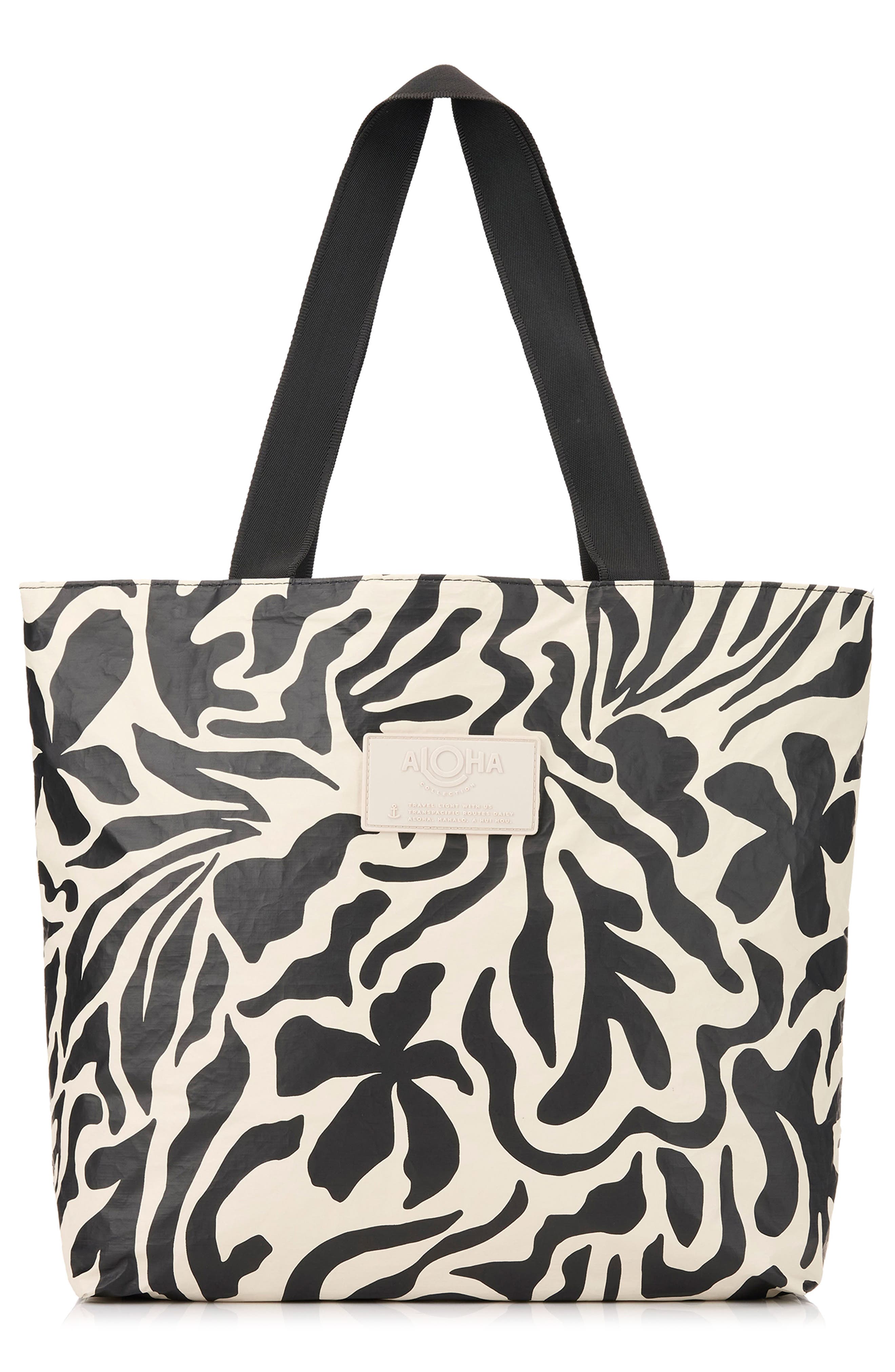 Aloha Collection Day Tripper Float Water Resistant Tote, Main, color, Black/ Sandstone