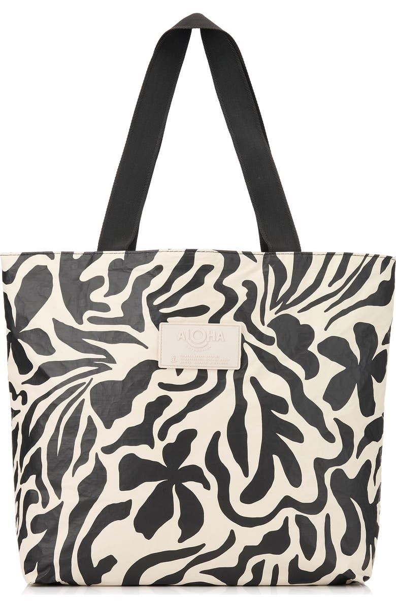 Aloha Collection Day Tripper Float Water Resistant Tote, Main, color, Black/ Sandstone