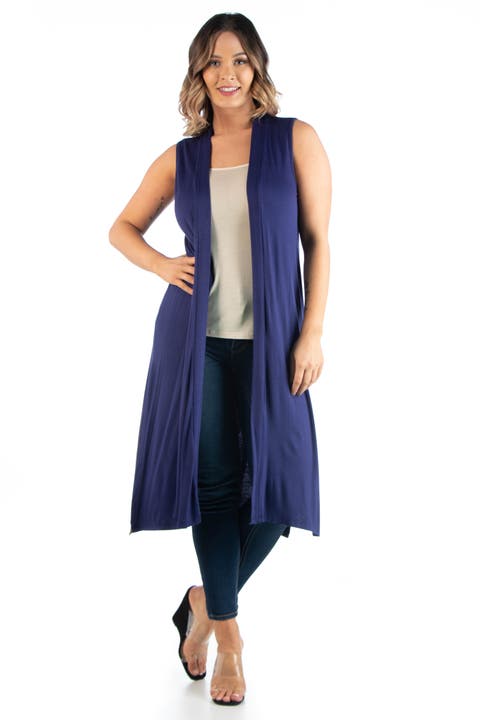Long Sleeveless Cardigan Vest