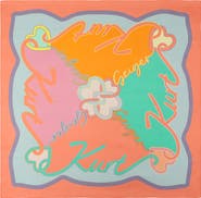 Kurt Geiger London Script Print Square Silk Scarf