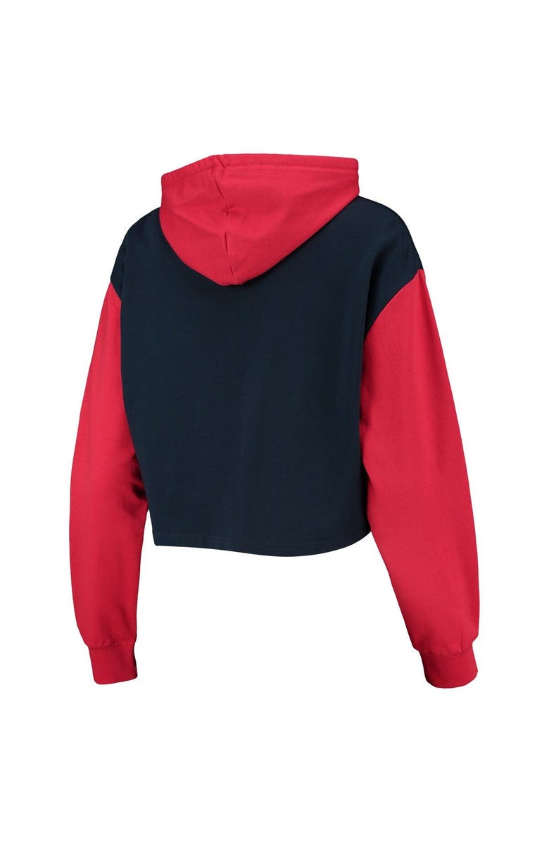 FOCO Women's FOCO Navy/Red Cleveland Guardians Color-Block Pullover Hoodie & Shorts Lounge Set, Alternate, color, Navy