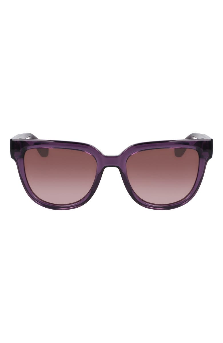 Longchamp Le Pliage 52mm Round Sunglasses, Main, color, Transparent Plum