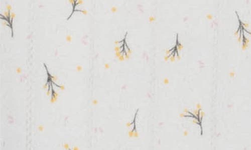 Magnetic Me Floral Pointelle Magnetic Organic Cotton Footie In White
