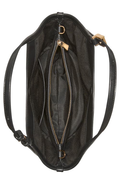 Kate Spade New York Small Deco Fine Grain Leather Tulip Top Handle Bag In Black