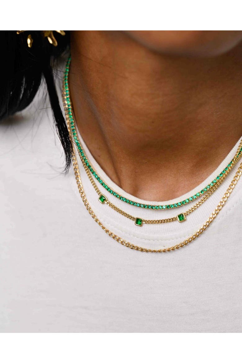 Emerald Everyday Tennis Necklace, Alternate, color, Emerald