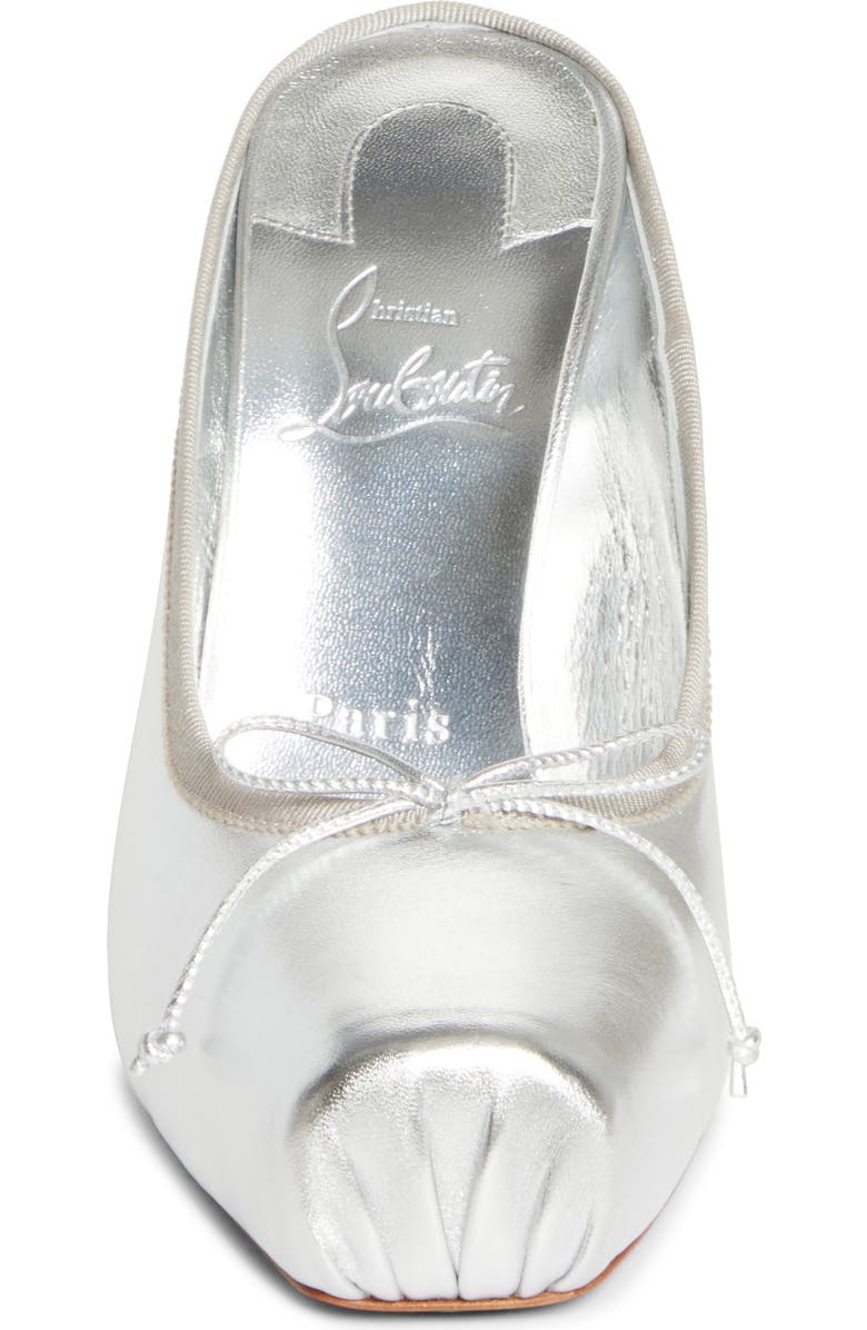 Christian Louboutin Cassia Square Toe Mule Pump, Alternate, color, Silver/ Silver