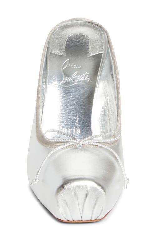 Christian Louboutin Cassia Square Toe Mule Pump In Silver