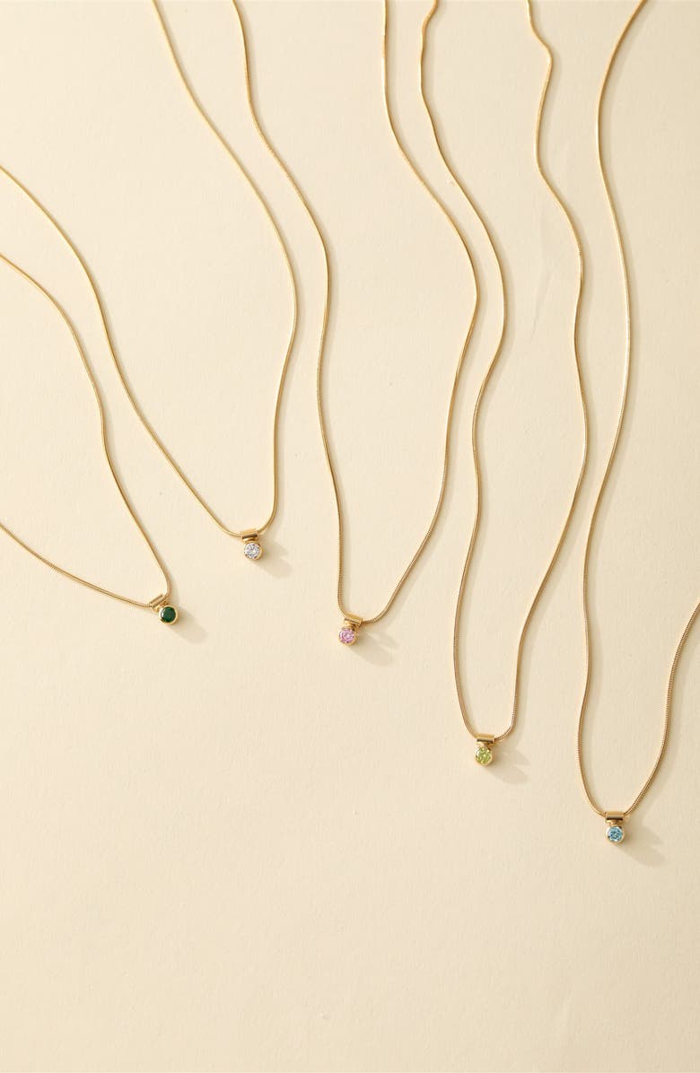 Set & Stones Ellie Birthstone Pendant Necklace, Alternate, color, Gold / April