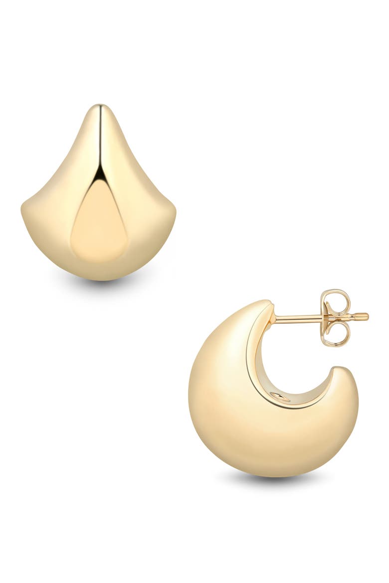 Chunky Huggie Hoop Earrings, Alternate, color, YELLOW GOLD