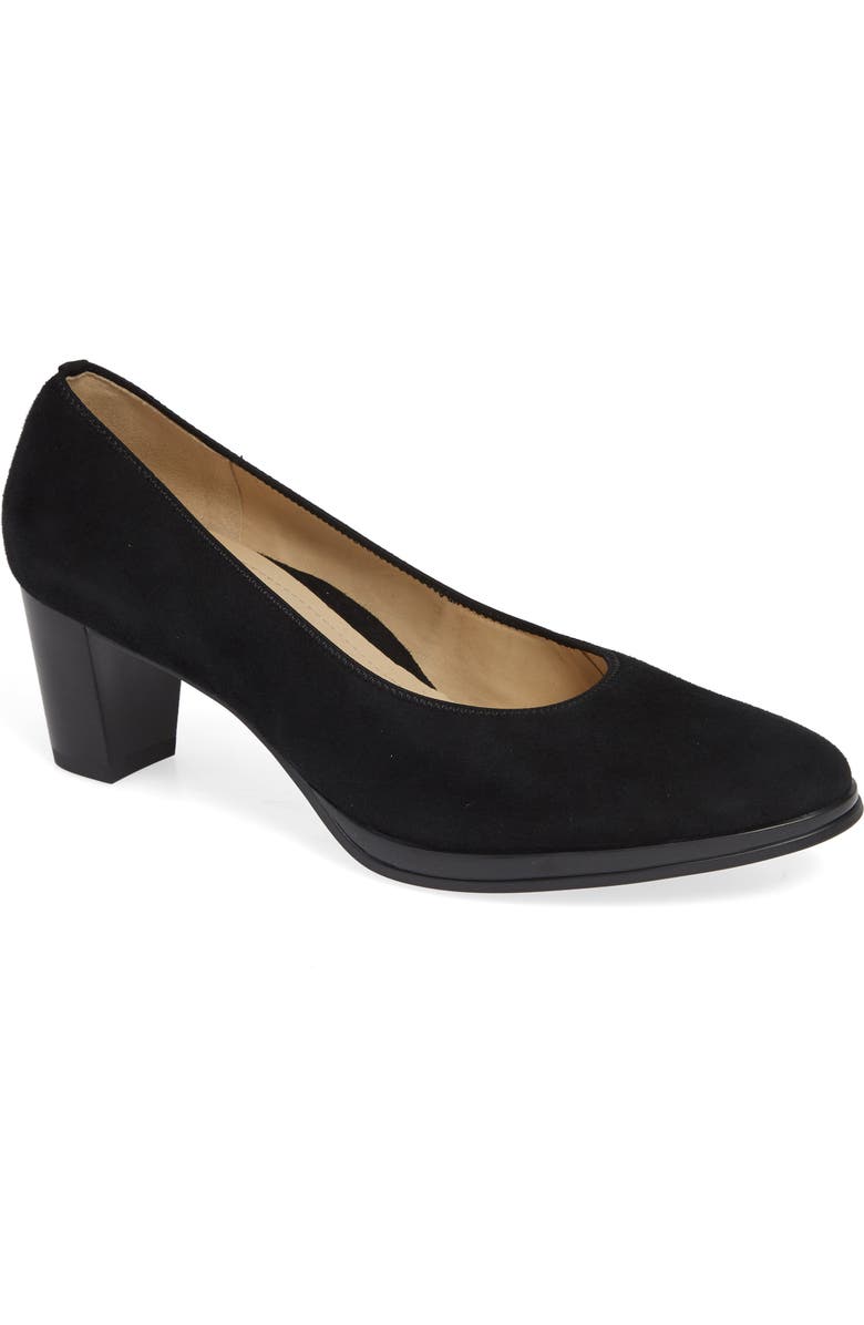 ara Ophelia Pump, Main, color, Black/ Black Suede