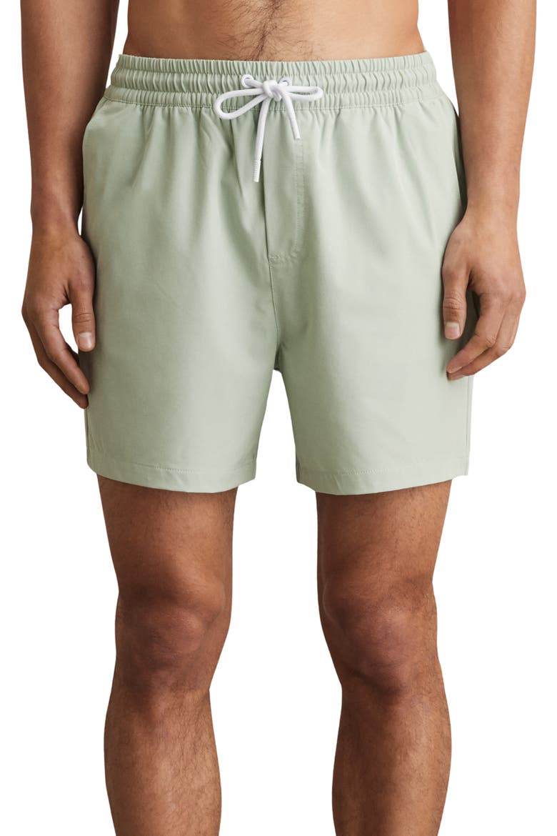 Cliff Water Resistant Swim Trunks, Main, color, MINT GREEN