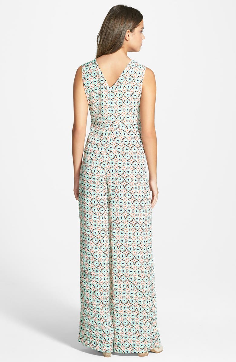 oat + fawn Sleeveless Flare Jumpsuit, Alternate, color, 