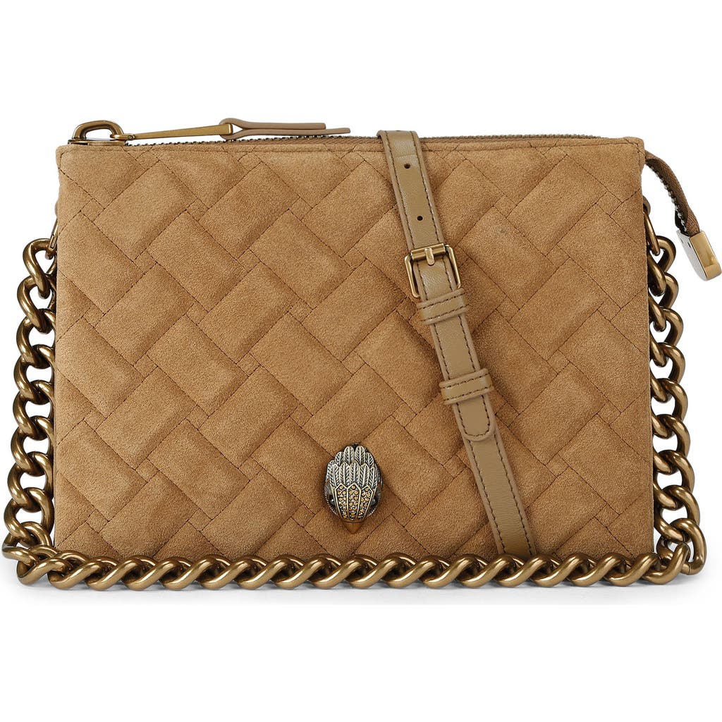Kurt Geiger London Kensington Puff Quilted Leather Pouch Bag In Brown