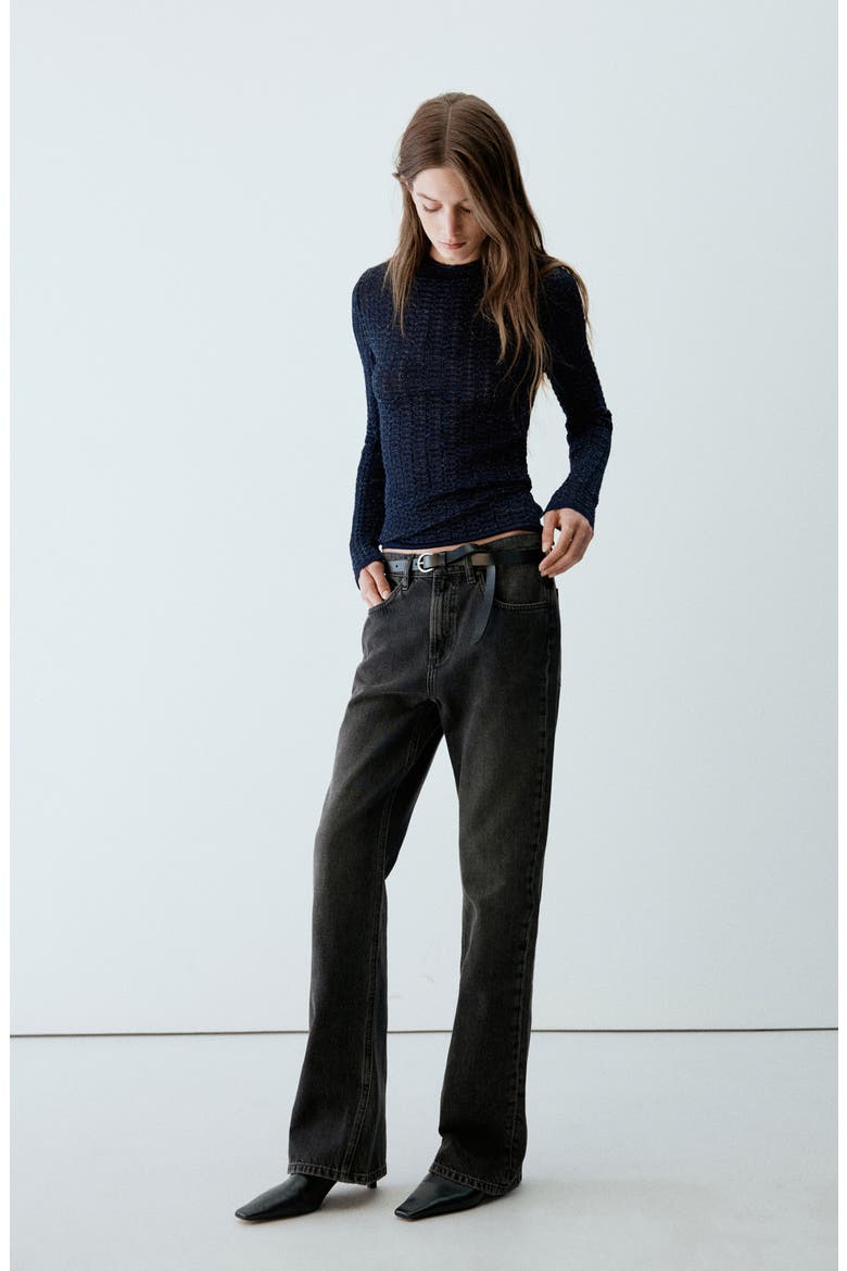 Textured Metallic Sweater, Alternate, color, NAVY