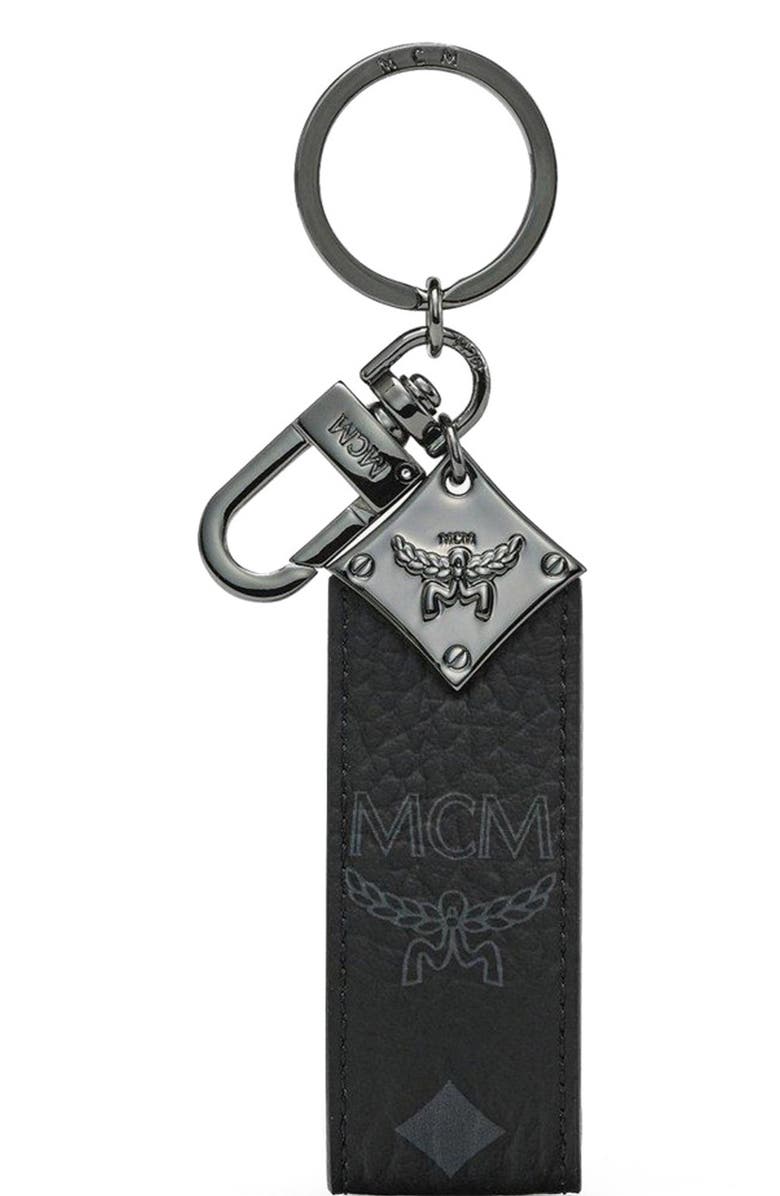 MCM Aren Diamond Logo Key Holder in Visetos, Main, color, 