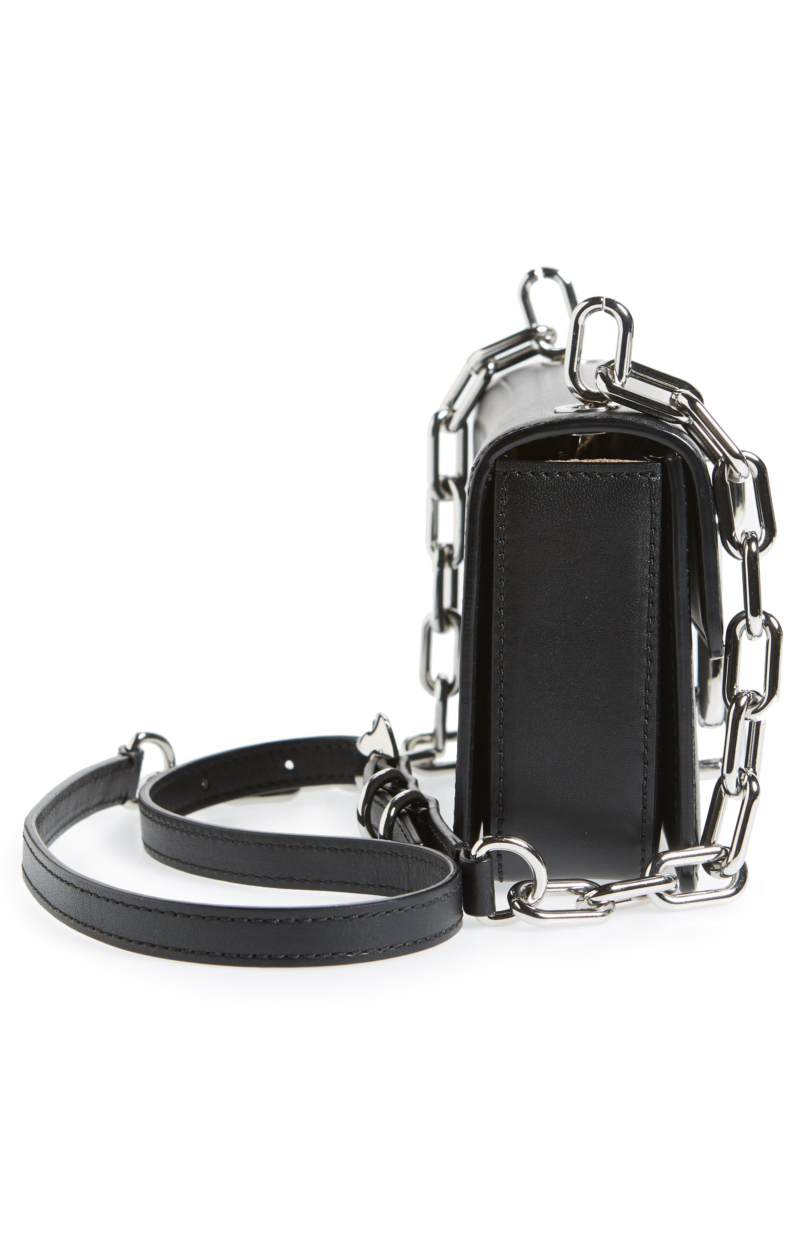 Hook Small Leather Crossbody Bag, Alternate, color, BLACK