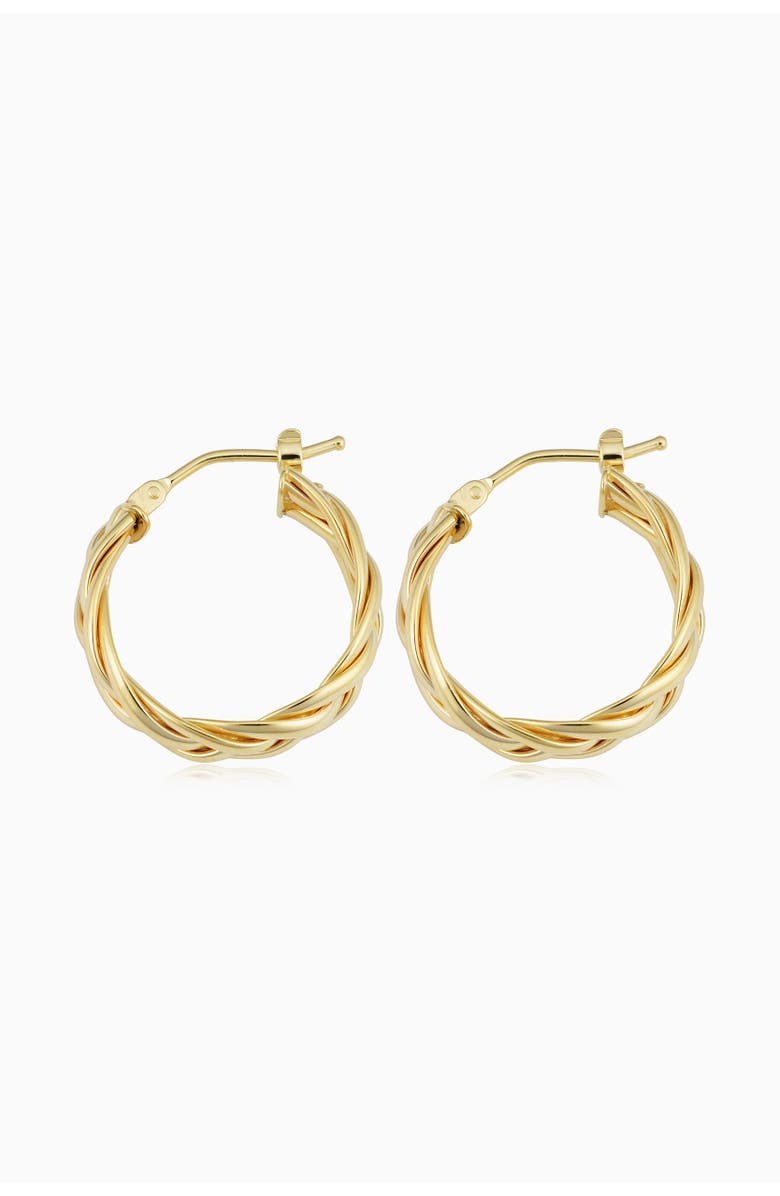 Oradina 14K Yellow Gold Caesar Midi Hoops, Alternate, color, Yellow Gold