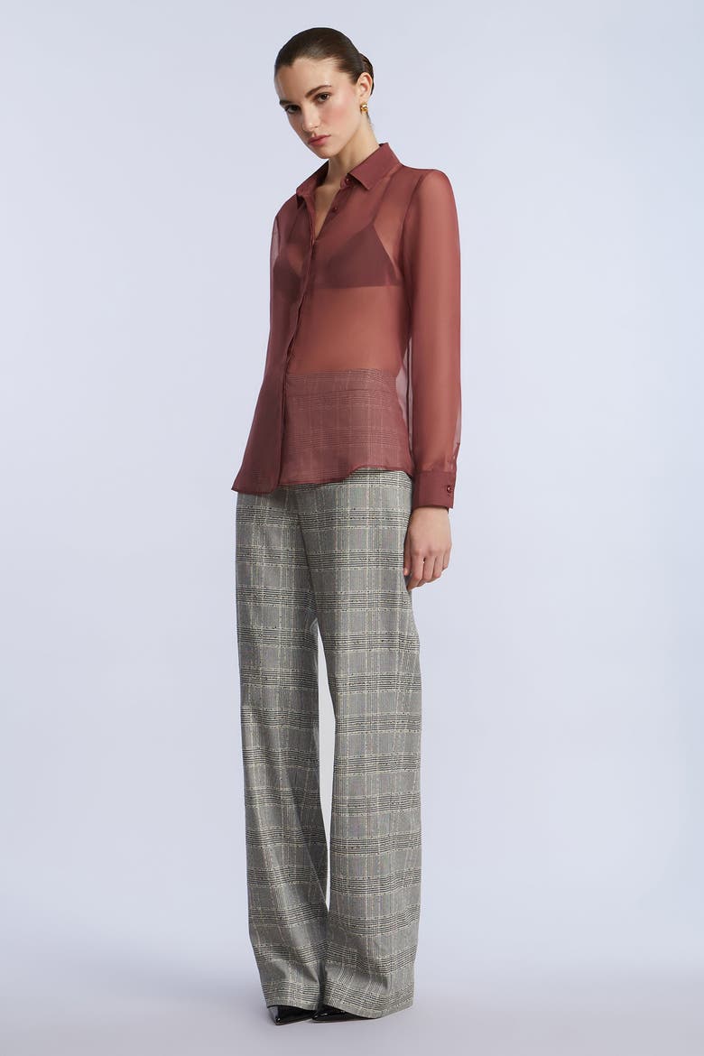 Chiffon Button Down, Alternate, color, Renaissance Rose