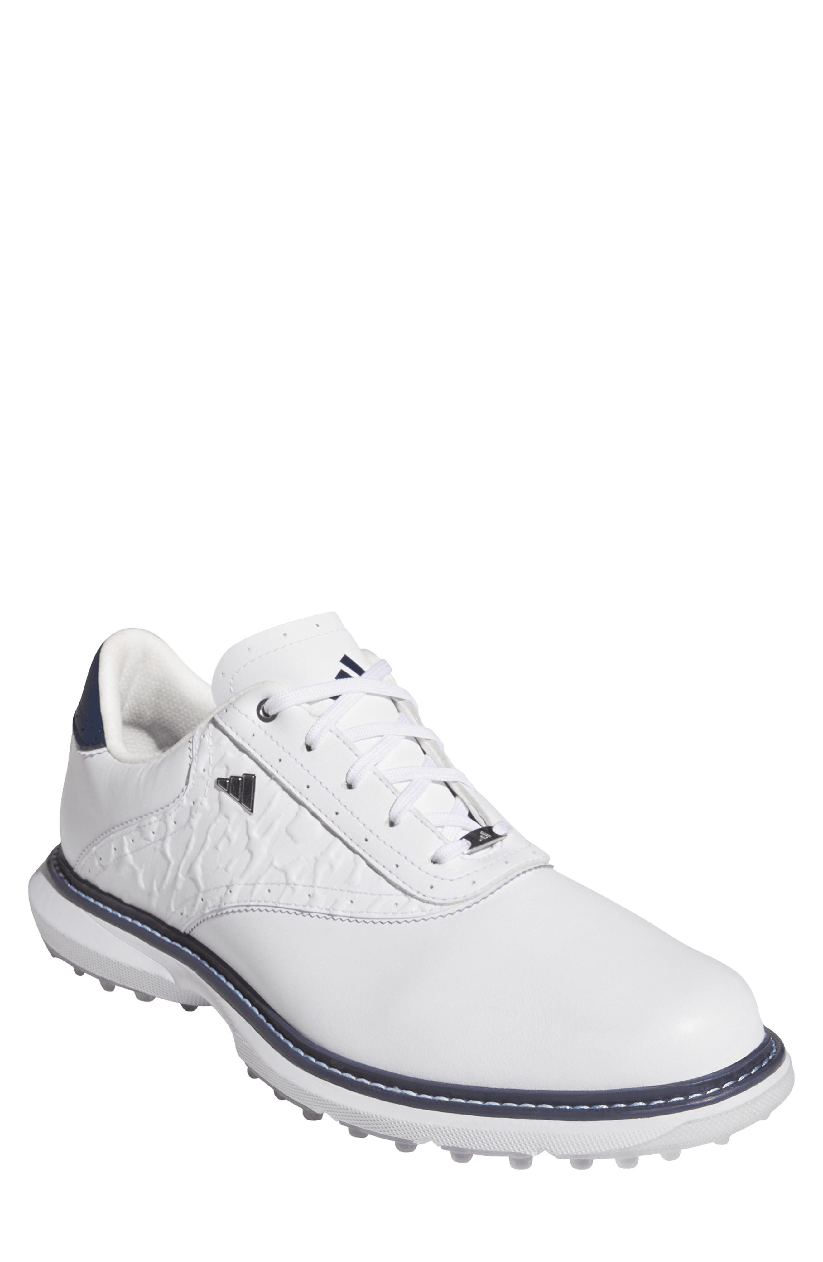 adidas MC70 Spikeless Golf Shoe, Main, color, White/ Collegiate Navy/ Silver