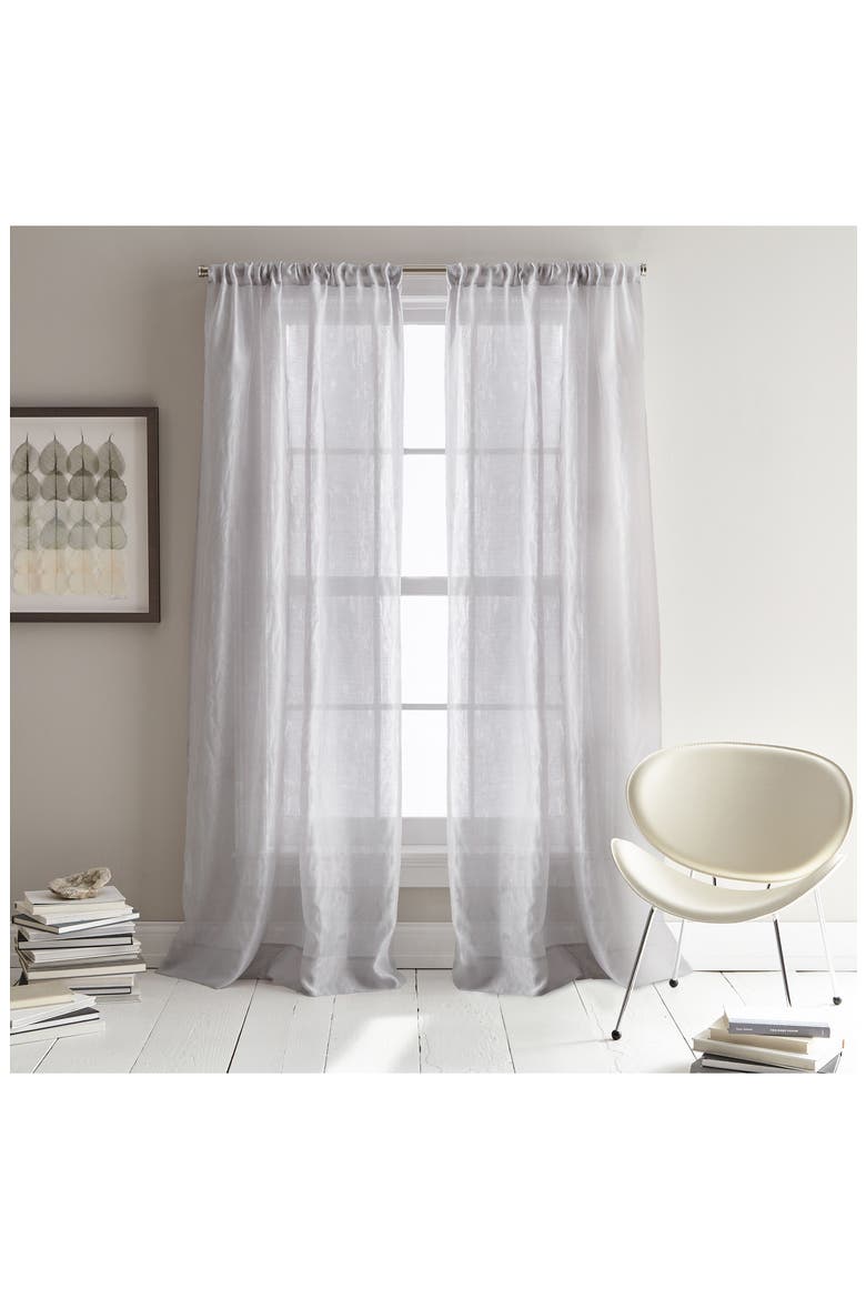City Sky Set of 2 Pole Top Window Panels, Main, color, GREY