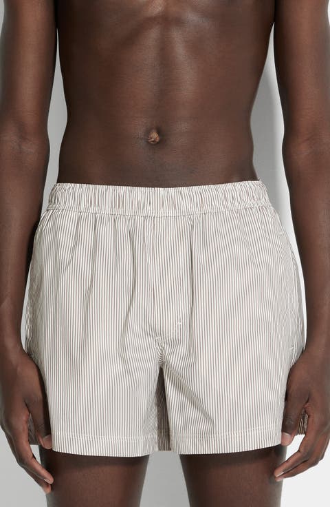 Pinstripe Swim Trunks