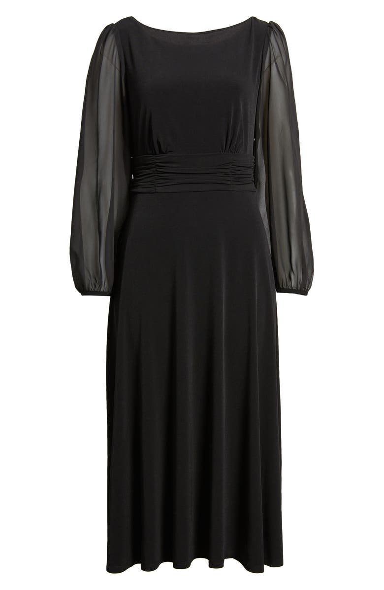 Connected Apparel Chiffon Long Sleeve Midi Dress, Alternate, color, 