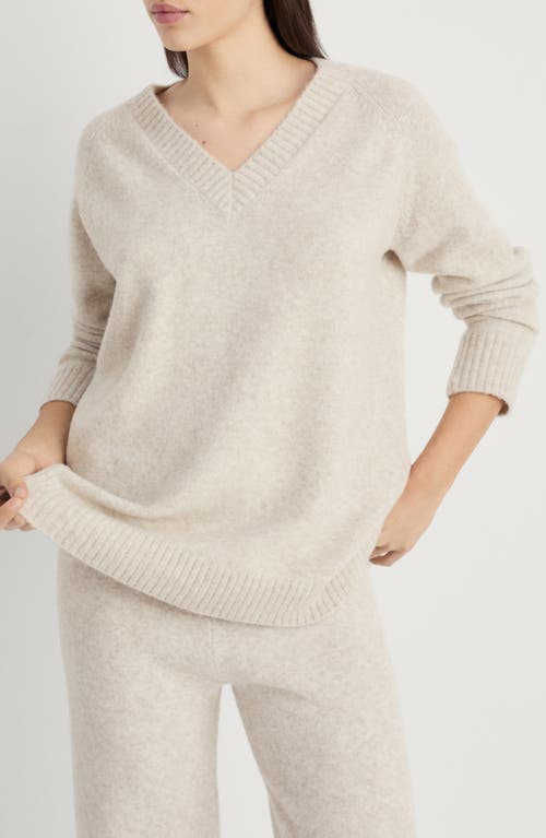 Mango Oversize V-neck Sweater In Neutral