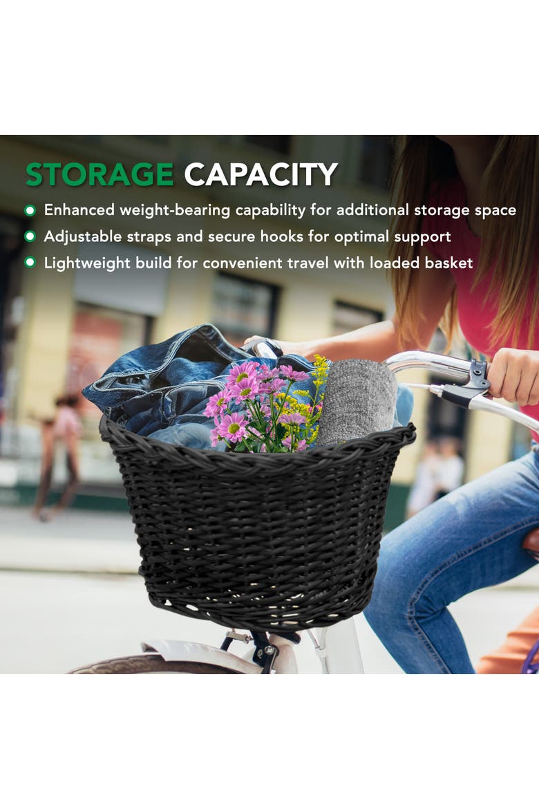 Nantucket Bike Basket, Alternate, color, Black