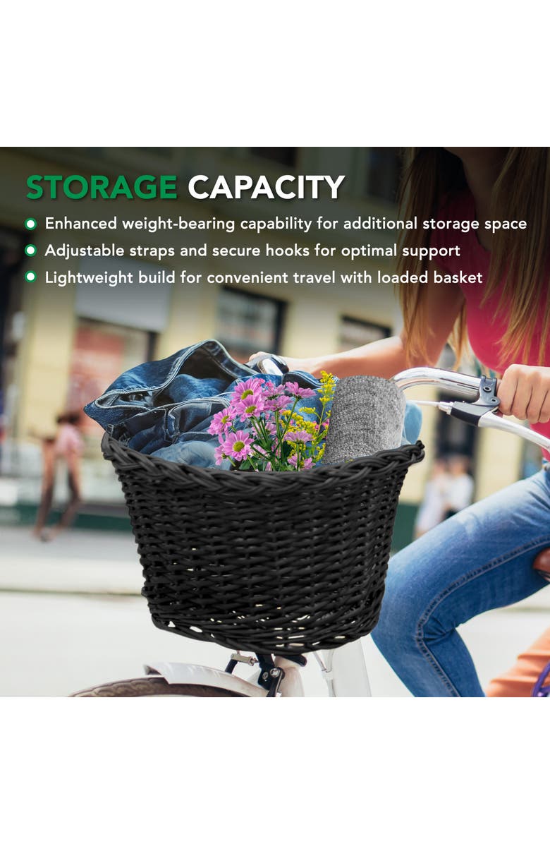 ProSource Nantucket Bike Basket, Alternate, color, Black