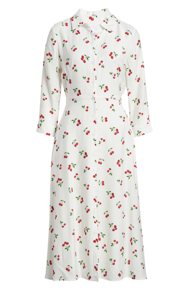 Sam Edelman Long Sleeve Cherry Print Shirtdress, Alternate, color, Cherry