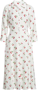 Sam Edelman Long Sleeve Cherry Print Shirtdress