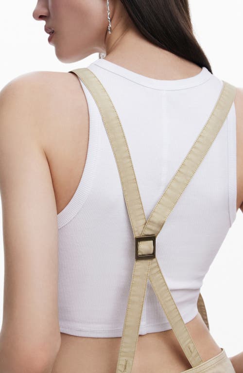 Desigual Cotton Capri Overalls In Gray Brown